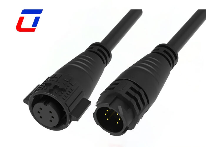 M19 6 Pin 10A vergoldete Drahtanschlüsse PA66 wasserdichte Datenanschluss