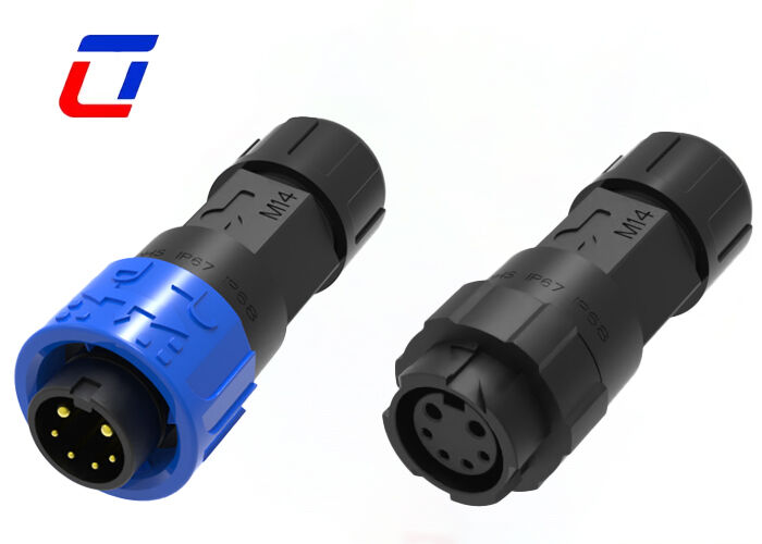 M16 2+4 Pin Plastikkreislaufanschluss 300 V Wasserdichte Außenelektrische Signalanschlüsse