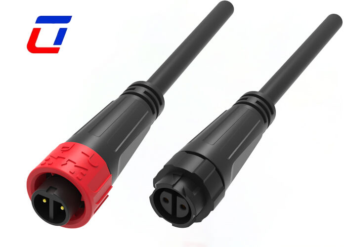 10A M16 2 Pins IP67 wasserdichtes Stromanschluss Kunststoff PA66 Gleichstrom-Mann-Frauenanschluss
