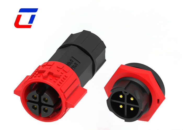20A PA66 4 Pins Draht-zu-Draht-Anschluss M19 Druckschloss IP67 Wasserdichtes Stromanschluss