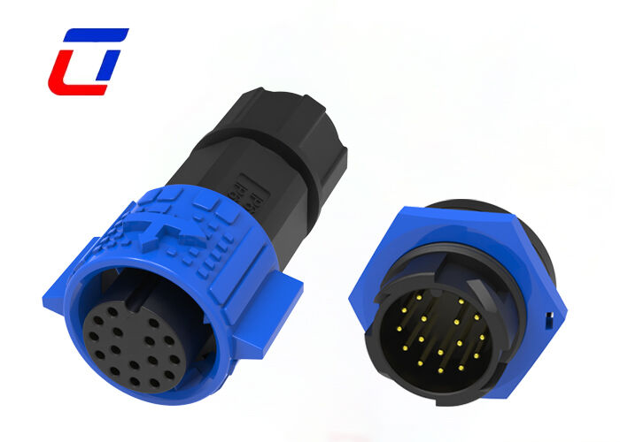 PA66 16 Pin M19 Panel Mount Kreisverbindung 5A IP67 wasserdichte Schnellverbindung