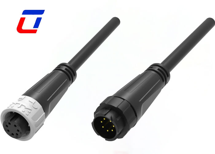 M16 5A 7-Pin wasserdichte Niederspannungs-Steckverbinder, Push-Lock, Stecker/Buchse, Datenverbinder