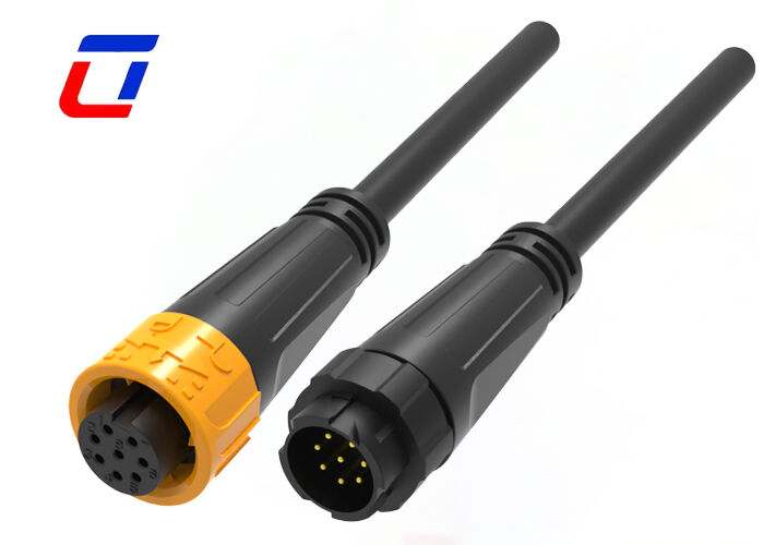 Vergoldete M16 8-Pin Kunststoff-Stecker und -Buchse, 300V wasserdichter Kabelstecker
