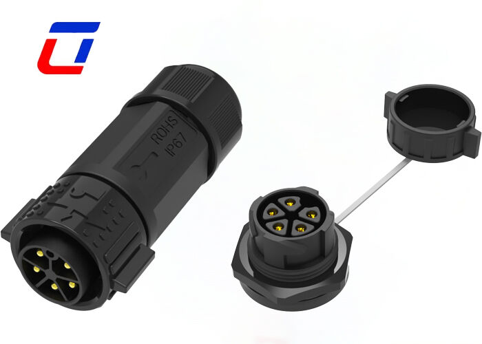 5-Pin Strom-LED Wasserdichter Stecker M25 20A Kunststoff PA66 Außenbeleuchtungssteckverbinder